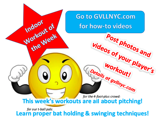 gvllny's tweet photo. Has your player completed this week's workout?  What better day to get moving indoors than on this rainy Wednesday? Visit https://t.co/KbbVxVlQ01 for videos and links to our password-protected community bulletin boards.  Are you a gvll family and don't have the password?  DM us! https://t.co/zAzcWawfQ7