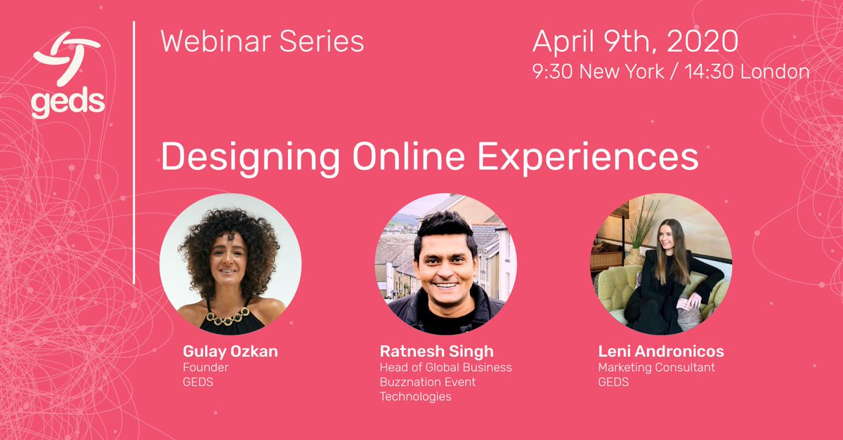 leni_andronicos's tweet photo. I'll be joining @gulayozkan, founder and CEO of design consultancy @GEDStweet and @RatnextSingh Head of Global Business at @BuzznationETech, for a webinar on designing online experiences and adapting your brand marketing in the time of #covid19: https://t.co/OuC4T99L1k https://t.co/hnktqYPo0e