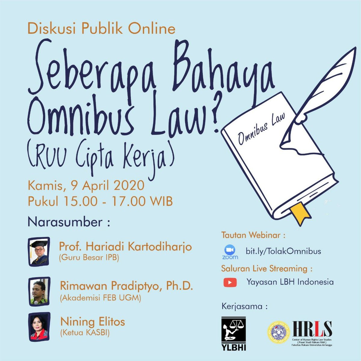 Gagasan tentang Omnibus Law RUU Cipta Kerja sudah cacat sejak dalam pikiran. Namun pembahasannya masih saja terus dilakukan oleh Pemerintah dan DPR RI meskipun negara sedang darurat kesehatan akibat pandemic Covid-19.

#AtasiVirusCabutOmnibus
