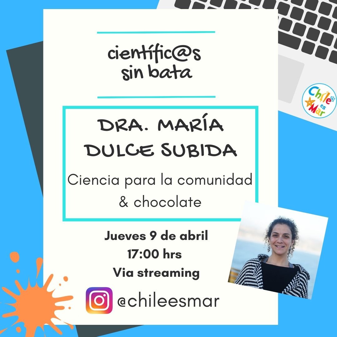 redesambiental's tweet photo. Si te gustó "Científic@s sin Bata" de #ChileesMar, no te pierdas mañana jueves 9 a las 17.00 horas, a la Dra. María Dulce Subida, con quien podremos conversar de "Ciencia para la comunidad &amp; Chocolate".

Conéctate al Instagram @chileesmar y ¡sigue aprendido durante tu curantena! https://t.co/M8HfrbD6SF