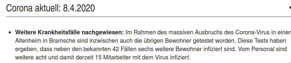 48 Infizierte Bewohner in einem Bramscher Altenheim. Plus 15 infizierte Mitarbeiter. 😳

Erst durch einen Hinweisgeber wurden die Zustände und das Ausmaß bekannt. #Osnabrück #COVID19de 

landkreis-osnabrueck.de/der-landkreis/…