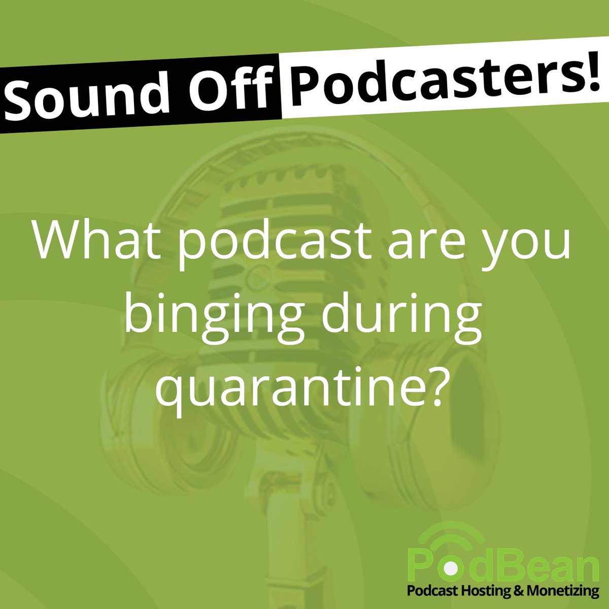 podbean's tweet photo. Sound off, podcasters! What podcast are you binging during quarantine? Leave a link so we can check it out with you!

#podcast #podcaster #podcasting #podcasters #podcasts #podcastbinging #podbeanfamily https://t.co/eE8s2R9wSf
