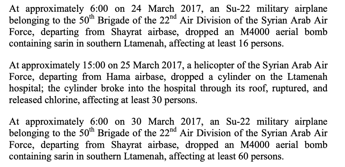 Thread - The OPCW IIT report is just out, as suspected it focuses on the March 24th, 25th, and 30th 2017 chlorine and Sarin attacks in Al-Lataminah. The report concludes Syrian government forces were responsible for all three attacks. https://www.opcw.org/sites/default/files/documents/2020/04/s-1867-2020%28e%29.pdf