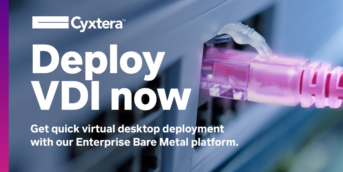 centersquaredcs's tweet photo. Cyxtera can help you deploy fast, stable and secure virtual desktop environments through our Enterprise Bare Metal platform with no up-front capital required. https://t.co/62jTvGxT9e #GoCyxtera #baremetal #datacenter https://t.co/0Ghbz9XO5G
