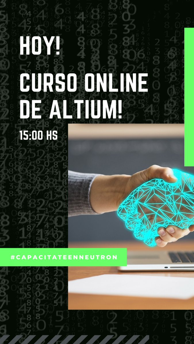 ¡Te esperamos hoy, 15hs!
El equipo de <a href="/innova_space/">Innova Space</a> te enseña a usar esta herramienta de diseño de hardware electrónico. 
Inscribite ingresando a lnkd.in/dtBisjH

Para más información, escribinos a info@neutron.com.ar
#webinar #altium #hardware #diseño #CursosOnline