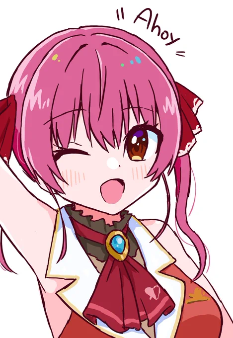 絵チャで大好きなマリン船長描いてきたんだワ?#マリンのお宝 