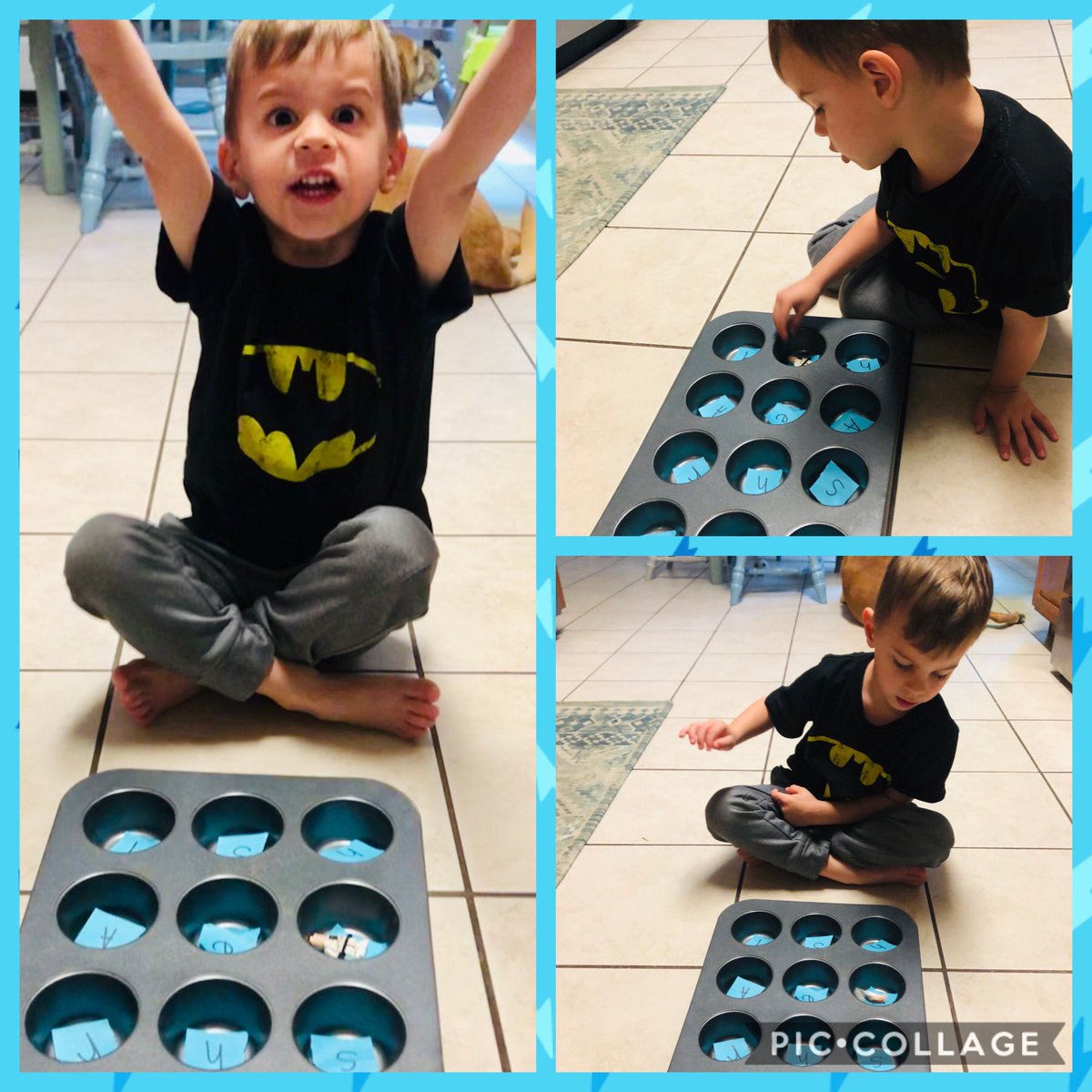 KDicksonKinder's tweet photo. Here is an easy game you can play with your child to help practice sight words. Take a cupcake pan and put a word in each hole. Have your child toss something small at the cupcake pan. Whatever word they land on they read! @CheathamElem https://t.co/LXDRpxvShd