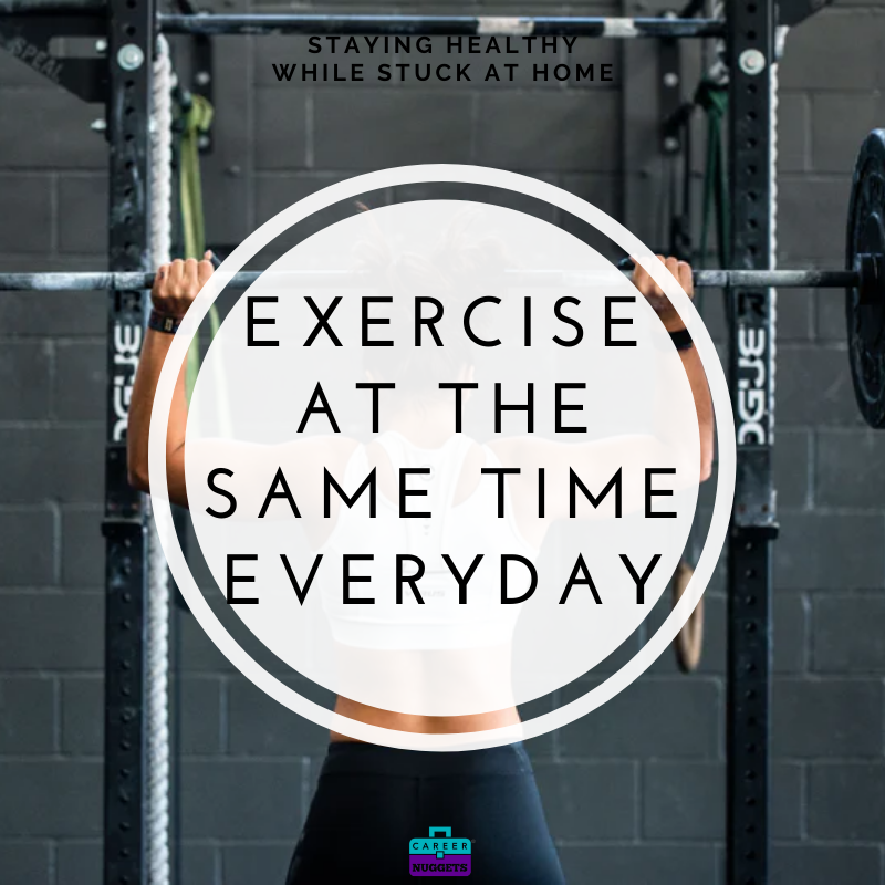 Daily exercise is very important. try to set a particular time for that exercise so that your body gets into the habit overtime. There are many healthy benefits not only for your brain, lungs, heart and also strengthening your immune system. . . careernuggets.tv