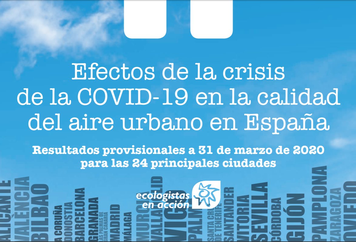 Urban air pollution in Spain decreases by 55% in the second half of March. Massive reductions in air pollution are being seen across Europe.

Read full article: ecologistasenaccion.org/140219/