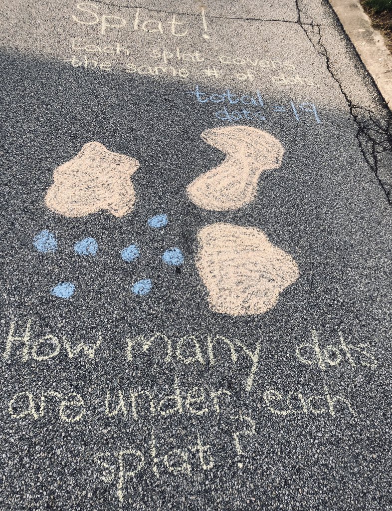 RobinLConti's tweet image. Loving today’s #MathWalk with the artistic help of @ColtsConti. My neighbors are loving it and are seeing math in a new light! #INspirEDmath @EducateIN @traciteacher @MrsBruning @SteveWyborney @DrJenJensen