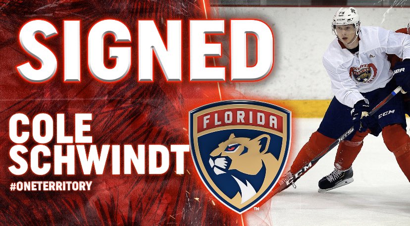 #FlaPanthers agree to terms with forward Cole Schwindt on three-year, entry-level contract. 

More >> bit.ly/SchwindtAgrees…