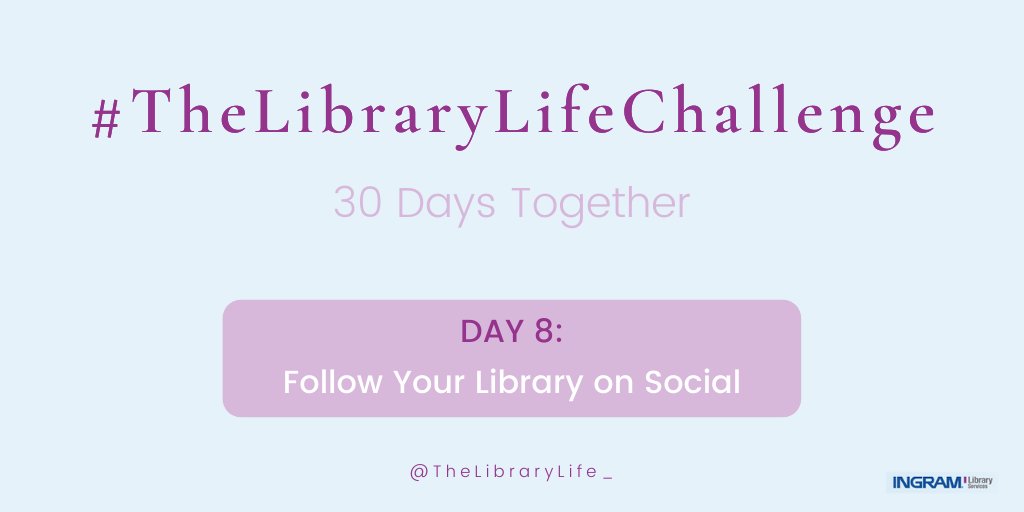 TheLibraryLife_'s tweet photo. 🌟 #TheLibraryLifeChallenge Day 8: Follow Your Library on Social
__
#librarytwitter #librarylife #librarian https://t.co/qZArGf9Sa1