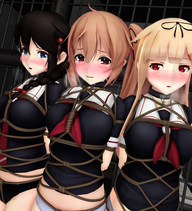 連縛～。
最後のページでござい。
またPixivに違うアングルとか、細かい差分とかまとめてあげときます。
少しでも興味をそそられる内容になってたらうれしいです。
あとこの縄モデルはやれ～ 