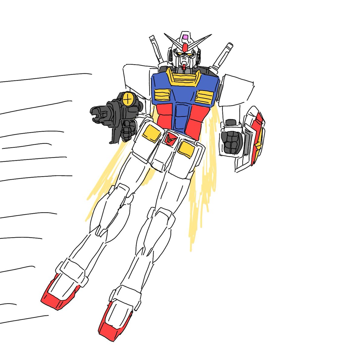 rx-78-2 robot weapon mecha no humans beam rifle v-fin solo  illustration images