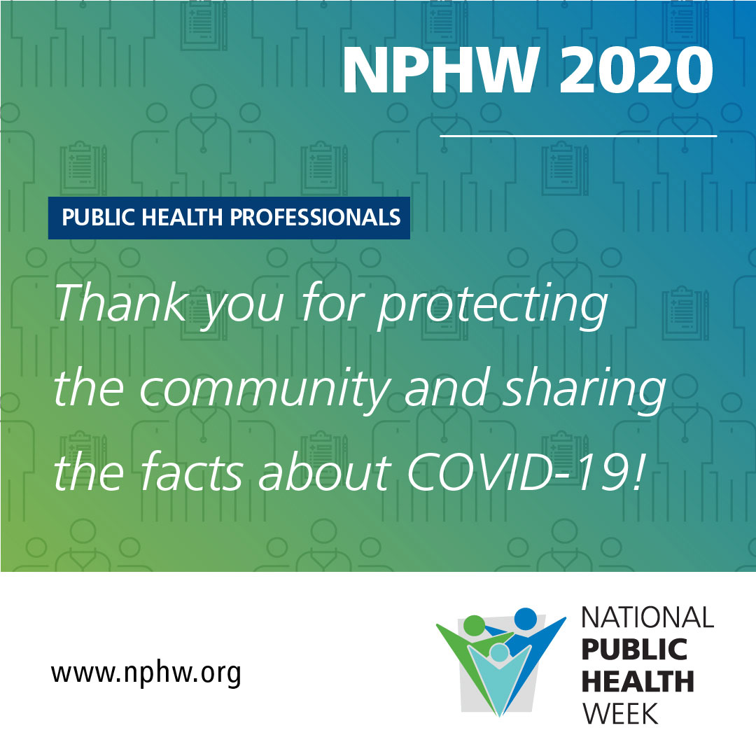 SmileConnected's tweet photo. Public health professionals strive to protect our nation by tracking COVID-19, educating the public about prevention, and working as a team to find solutions. Thank you for your dedication to the health of this nation! @NPHW https://t.co/3QE3t8mQ2P