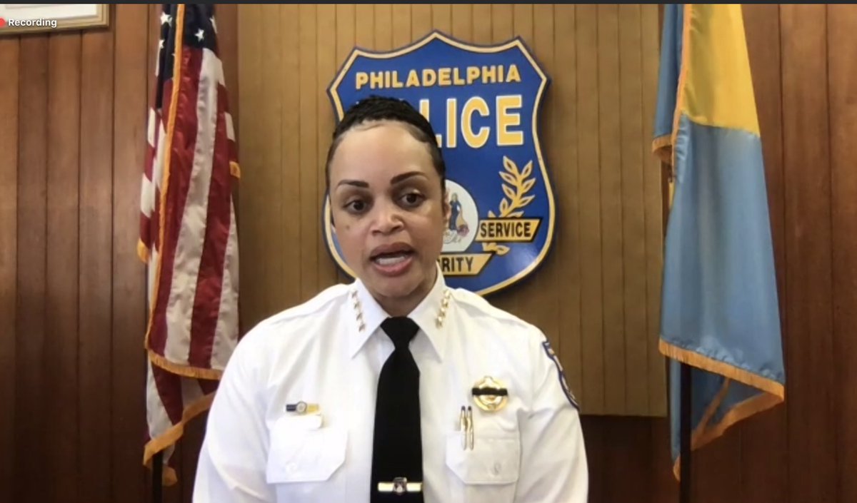 Philly Police Commissioner Danielle Outlaw is taking questions from reporters on Zoom right now.