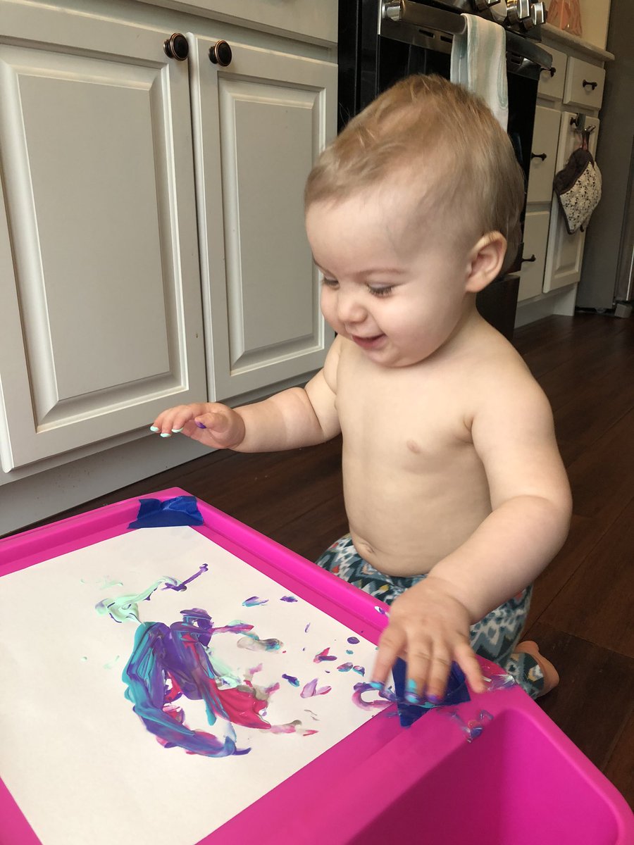cmf5716's tweet photo. Distance Learning day ?? I’ve lost track!! But Lily Mae is hard at work this AM with art and our morning meeting. https://t.co/fIh05xOW7y
