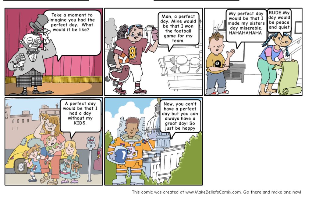 DISD_DIS's tweet image. 6th Graders are digging into graphic novels this week in @timeforkids &amp;amp; were challenged to create their own comic strips. This reminder of “You can always have a great day” came from Mr. @Redwine6 
You have a choice - make it a great one! 💙 @decaturisd #DISjourney