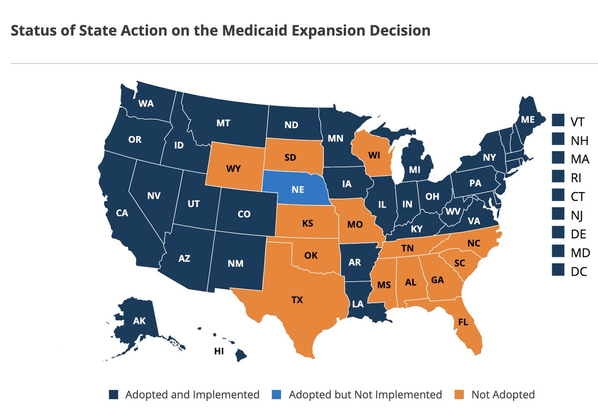 And then once they get sick, POC face greater barriers to getting health insurance and access to quality healthcare. It's no accident that the states that didn't expand Medicaid are also former slave states.