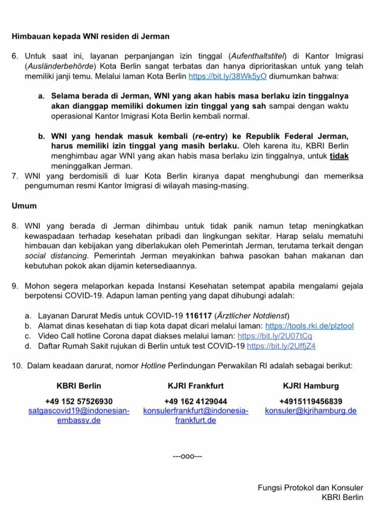 indonesiainber's tweet photo. Pembaruan terkini dari KBRI Berlin terkait perkembangan COVID-19 di Jerman. Mohon baca dengan teliti π§ ya teman.
Berikut tautan info lengkapnya
ππ» https://t.co/tpUeoS7Bg1
Stay Safe, Stay Healthy, Stay Smart! ππ»ββοΈ
#inidiplomasi #kementerianluarnegeri #KBRIBerlin #ppijerman https://t.co/i91Hv6Vzff