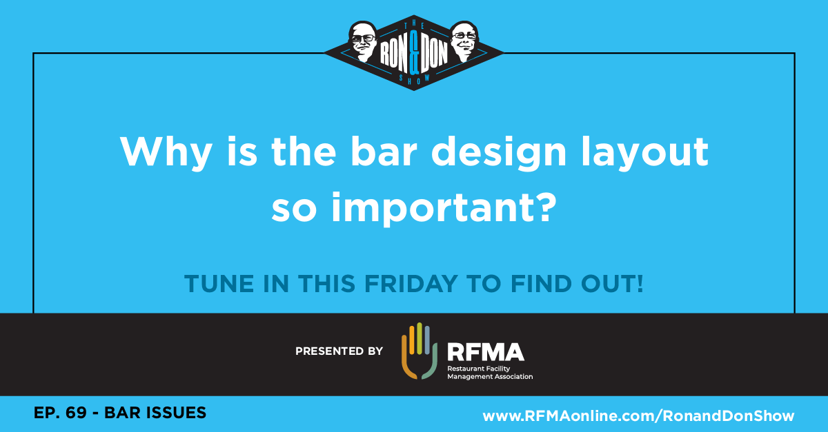 ronanddonshow's tweet photo. Why is the bar design layout so important?

Check out our newest episode this Friday to find out!

@RFMA https://t.co/u1MIPwfKQh