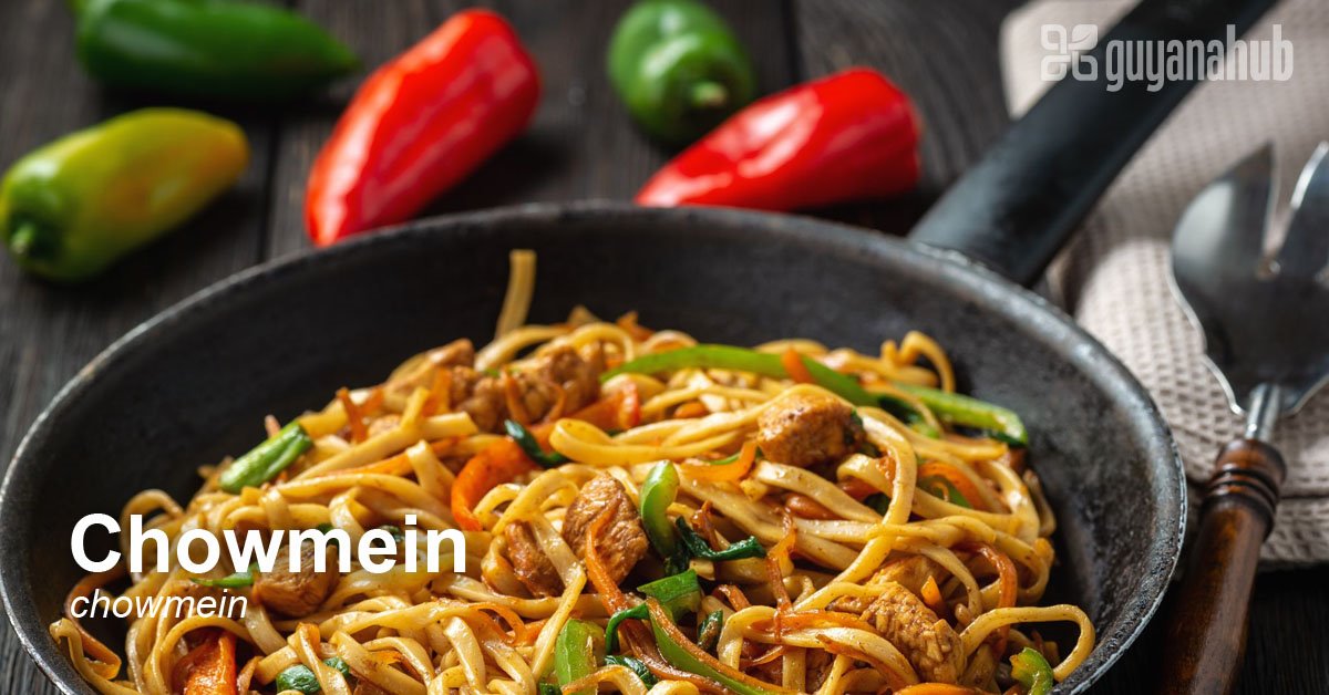 GuyanaHub's tweet photo. Chowmein is a favorite of many Guyanese that was introduced to the country by Chinese indentured labourers. It is prepared by stir-frying Chinese noodles with various spices, meat and vegetables. #guyanesecuisine #guyanafood #chowmein https://t.co/QrdYfu7I5w