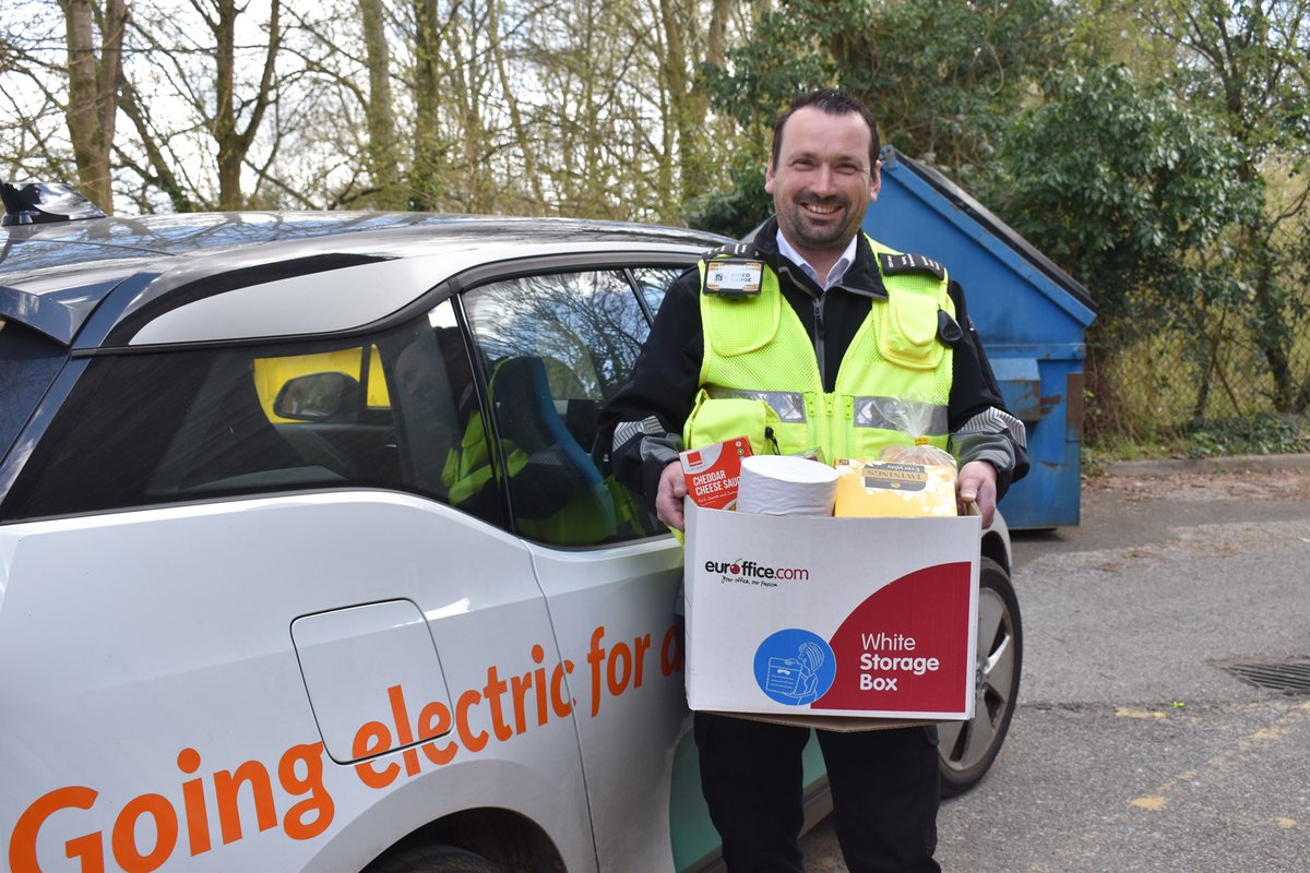 Our traffic wardens have taken on a new role in response to the Coronavirus crisis, delivering essential food boxes to our most vulnerable residents. Noel, seen here, is visiting older and poorly residents who cannot risk a trip to the shops for essential groceries.
