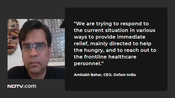 NDTV -  @OxfamIndia  #India4All telethon | | Amitabh Behar [ @AmitabhBehar] on how the institution is making sure that food reaches the poor who are badly hit by the  #CoronavirusLockdown.