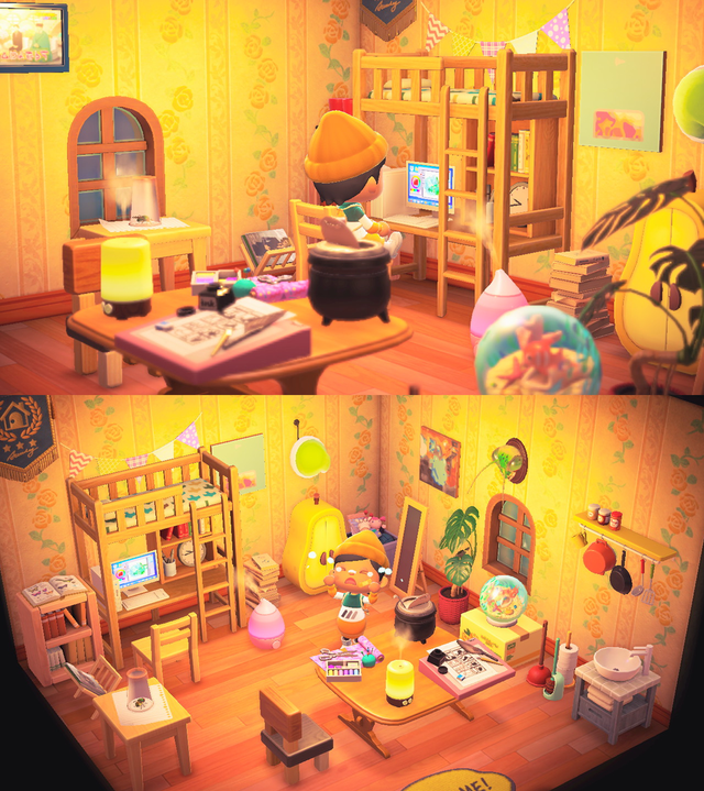 2. Une chambre d'enfant(Source :  https://www.reddit.com/r/ac_newhorizons/comments/fwsuk9/local_man_loves_tiny_house_too_much_to_expand_for/)