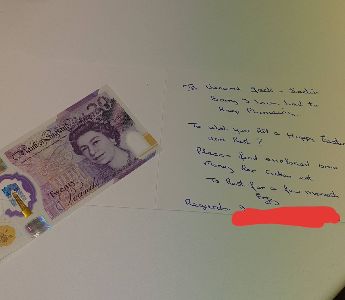 JCHRoach's tweet photo. Received a card from one of our elderly delivery clients this morning. This is what makes the rude customers, supply issues, prescriptions and opening bank holidays all worth it. https://t.co/ewEQVg42rS