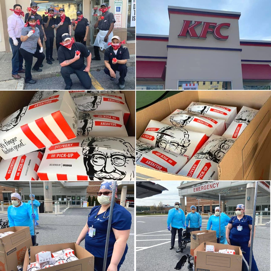 oneupevents's tweet photo. BIG delivery day yesterday for our Hospital Heroes Food Drive! KFC donated 500 meals for the staff of 4 different hospitals...As Covid-19 enters its worst week, we are delighted to be able to put a smile on our their faces &amp; keep them well fed...

Donate: https://t.co/AawFAEAXW3 https://t.co/nDJev3oYqX