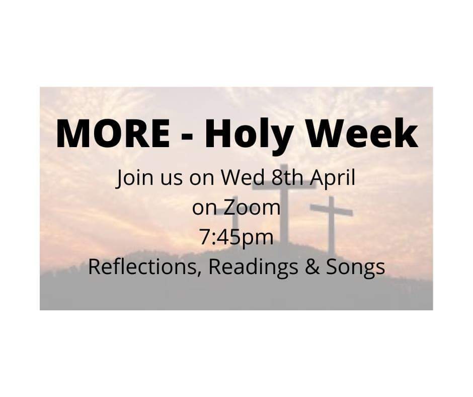 StLukesE17's tweet photo. Join us @StLukesE17 tonight for MORE as we explore Jesus' teaching in Holy Week. We'll be on @zoom_us from 7:45pm. DM for details. #StillChurch #notabuilding #community #Prayer #E17 @chelmsdio @freshexpression @churchofengland https://t.co/RRDO59KFCB