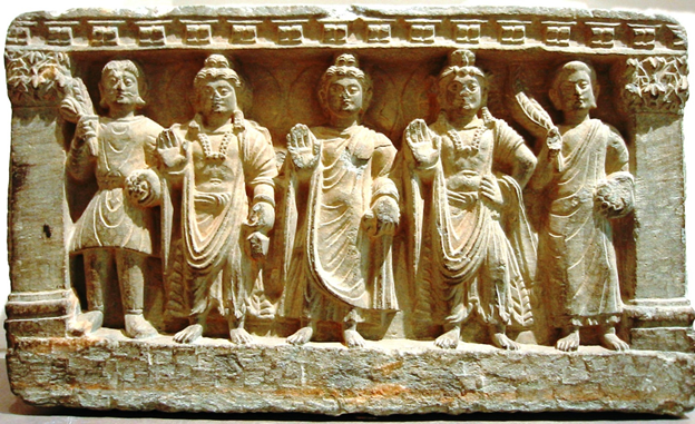 As a refresher, the Kushans were Iranian nomads who settled in Bactria and, in the first century CE, built an empire that covered most of modern Afghanistan, Pakistan, and northern India. They were Buddhist and instrumental in guiding Buddhism into Central and East Asia. rh 13/