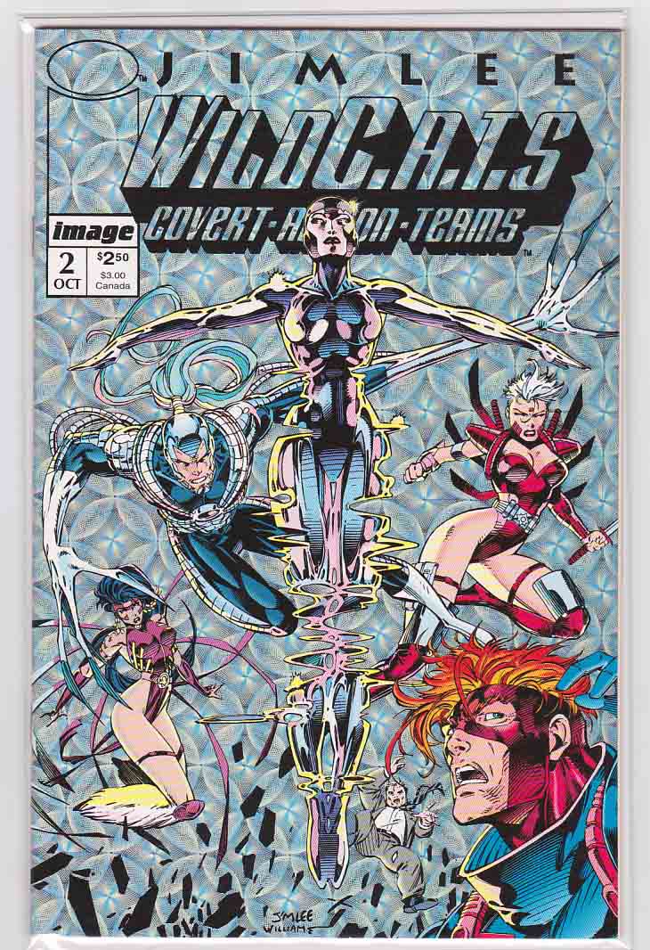MakeMyComicRare's tweet photo. #WildC.A.T.S. Covert Action Teams #2 (1992) #JimLee Silver Hologram Foil Cover, Pencils by Jim Lee, #BrandonChoi, Jim Lee, & #WhilcePortacio Story, Colors by #DigitalChameleon Psionic backlash from the Cat's passing blows their cover. https://t.co/iqvvaqPcuS https://t.co/0naObMqPgu