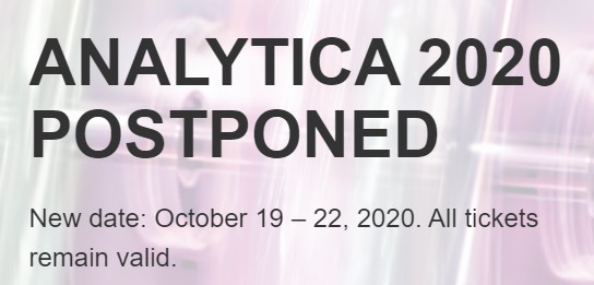 Chromtoday's tweet photo. New dates for #analytica2020 are scheduled for 19th-22nd October 2020 👨‍🔬. Read more here...https://t.co/V0qX2ojcL7 
#Coronavirus #COVID2019 #myLabmate #Science #laboratory #Munich 
@analyticaFair https://t.co/GHyQ0CgsZs