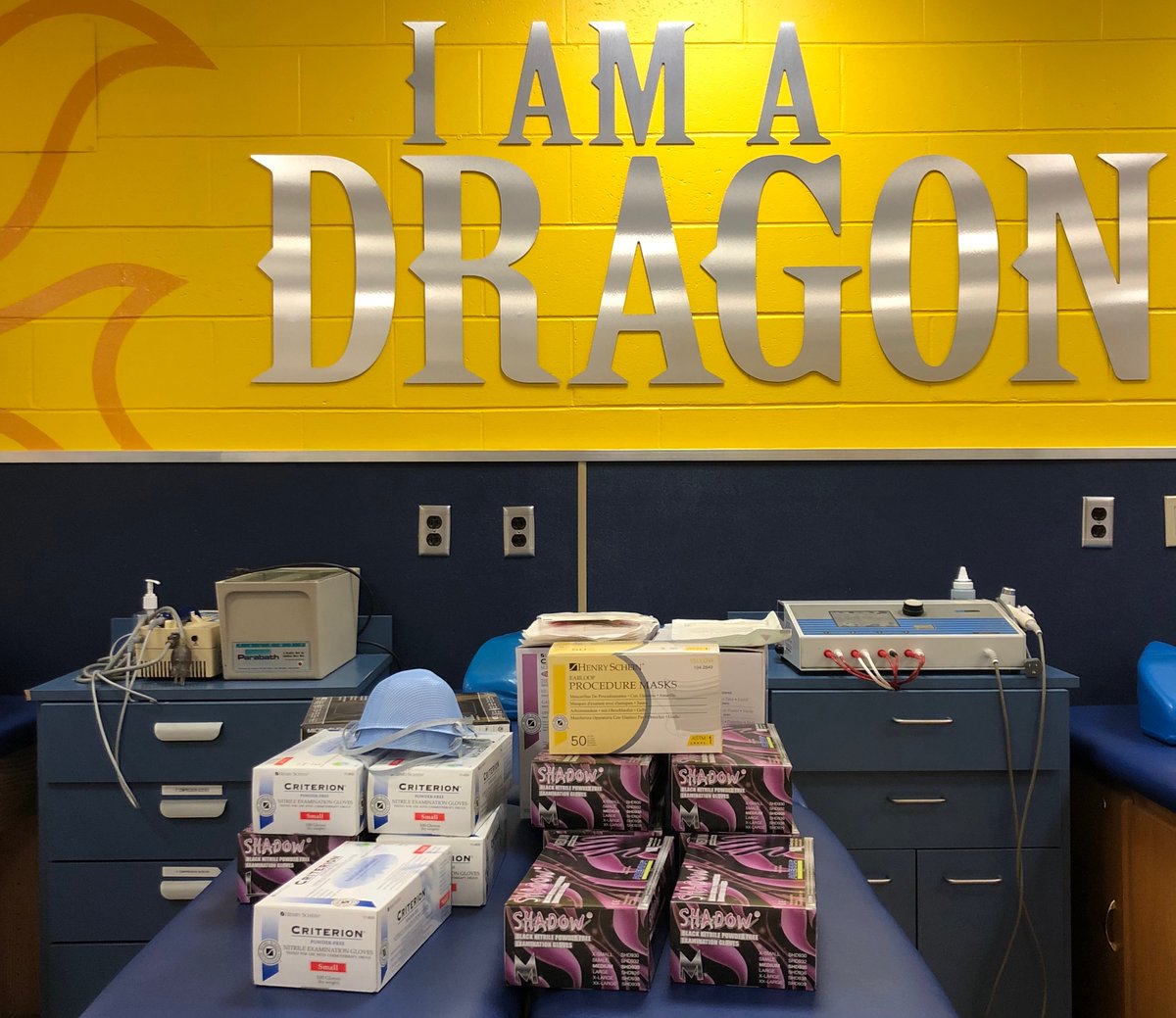 GoDragonsAD's tweet photo. Drexel Sports Medicine is donating Personal Protective Equipment to @DrexelMedicine who are fighting COVID-19 on the frontline. Very grateful for our health care providers risking their own health, saving lives. Thank you! https://t.co/szzj80qKgp