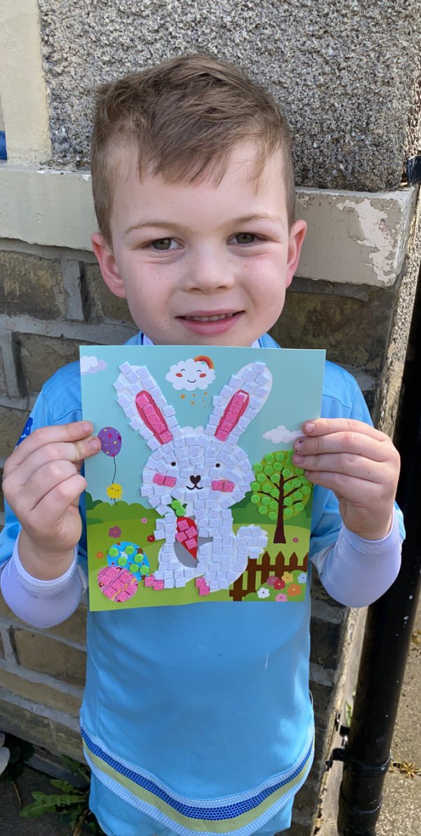 stead_fran's tweet photo. @cvprimary1  Ella and Luca with their Easter mosqic pictures 🐣🐰 https://t.co/s3jesbNMui