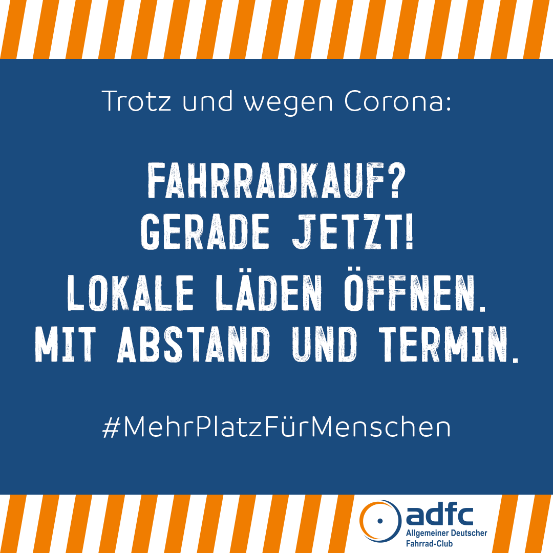 FahrradClub's tweet photo. Noch nie war das Fahrrad so wichtig wie heute! Reparatur und Verkauf sollten gestattet werden, natürlich mit Vorschriften und Abstandsregeln. 🚲😷
https://t.co/vhOZsuWlKj

#FahrradkaufErmöglichen #MehrPlatzfürsRad #MehrPlatzFürMenschen https://t.co/d4BumVSjPX