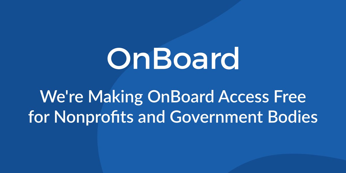 onboardmeetings's tweet photo. We're making OnBoard access FREE for Nonprofits and local, state, and city government bodies through Aug. 31, 2020. 

Help us help frontline organizations govern and respond to COVID-19. We're all in this together. 

Sign up here --> https://t.co/nGTeVdDdcE https://t.co/EuFyNU2eta