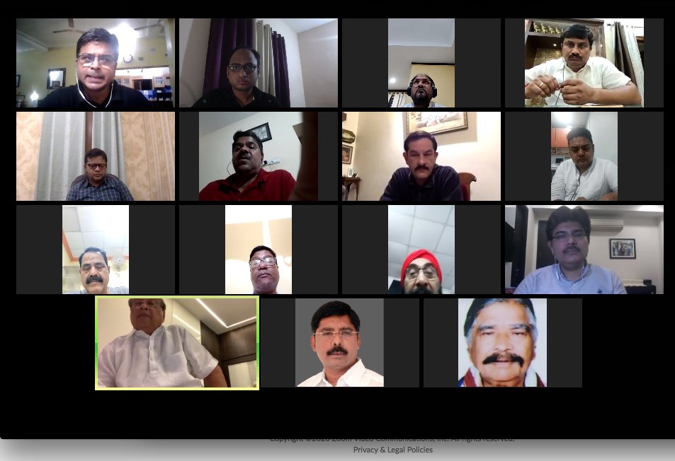 PCC President Shri Niranjan Patnaik ji &amp; AICC incharge Shri Jitender Singh ji held an important meeting over video conferencing today with the some of the MLAs,MP &amp; COVID19 Coordination team to discuss on the situation and took feedback.