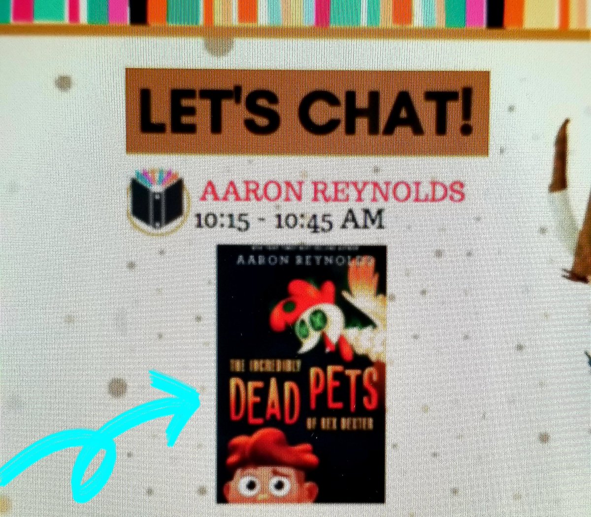mcd51_'s tweet photo. #middlegrademagic2020
Very cool to chat with author Aaron Reynolds😁📚
@CVALibrary
@sljournal https://t.co/heY6juM4MC