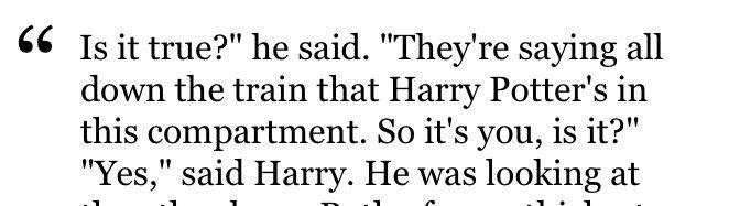 vamos do início, quando eles se conheceram, o draco foi amigável e tentou chamar o harry pro grupinho dele.“é verdade?” ele disse. “estão dizendo por todo o trem que harry potter está nesse compartimento. então é você, não é?”“sim,” disse harry.