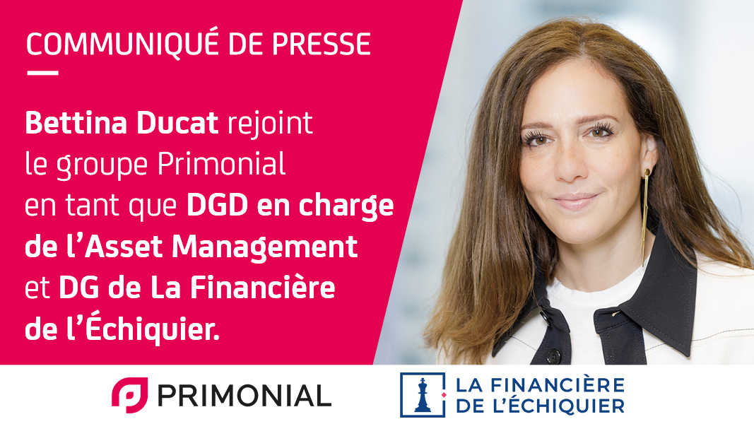 [Communiqué de presse] Bettina Ducat rejoint le groupe <a href="/Primonial/">Primonial</a> en tant que Directrice Générale Déléguée en charge de l’#AssetManagement et Directrice Générale de La Financière de l’Échiquier. 👉bit.ly/2VarBBm
#CGP