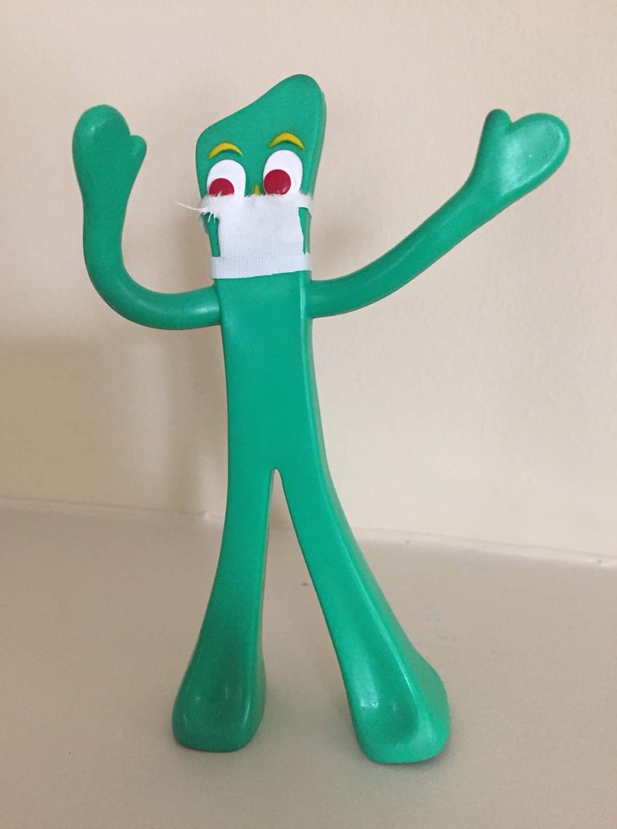 NASPGumby's tweet photo. Flexibility, creativity, determination to do one's part to help, in whatever way possible, and overcome obstacles every time. 
Be like Gumby. We can do this! #NASPadvocates #StayHome https://t.co/j1iL4tn14o