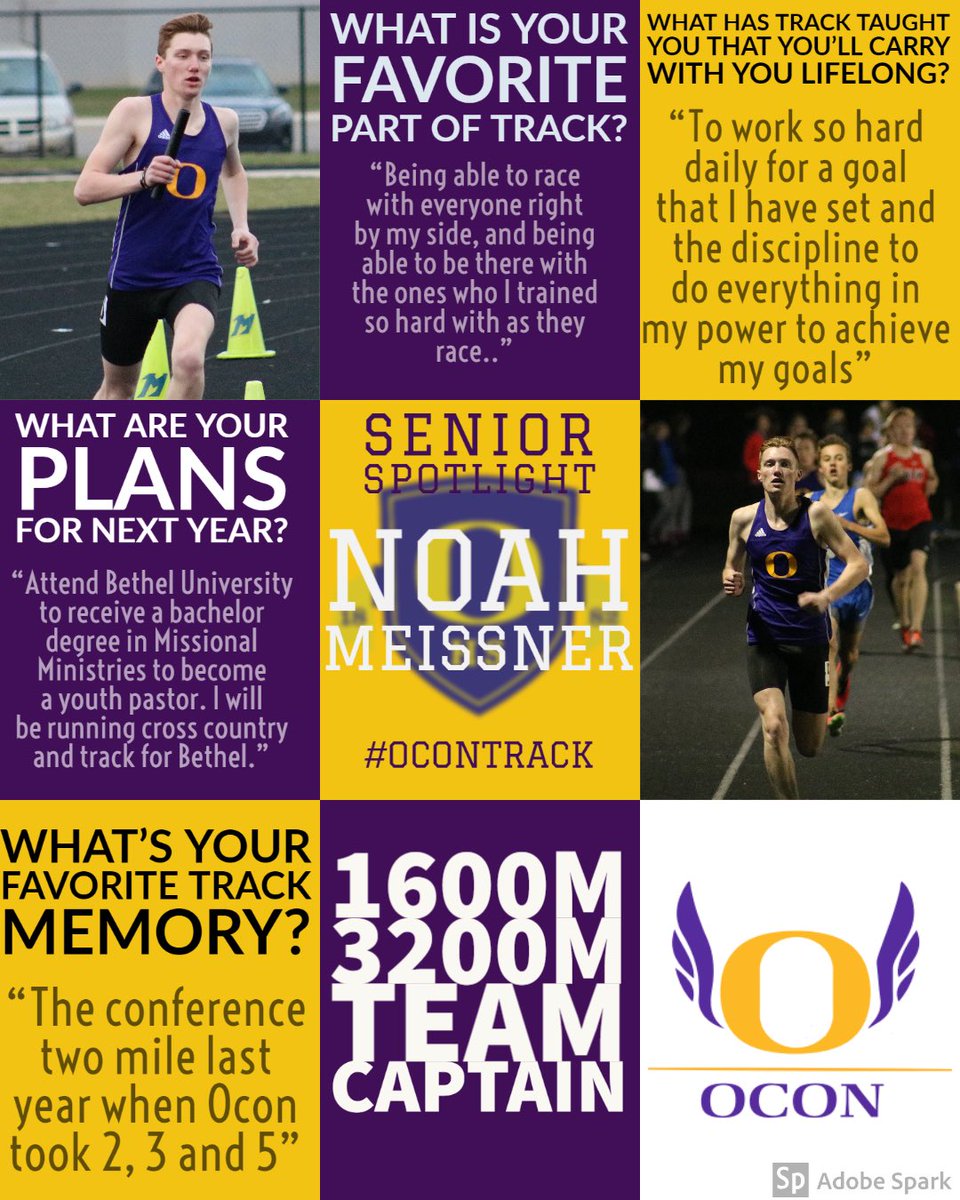 OconomowocXC's tweet image. Our #SeniorSpotlight today is #OconXC and #OconTrack standout Noah Meissner! #OconPride