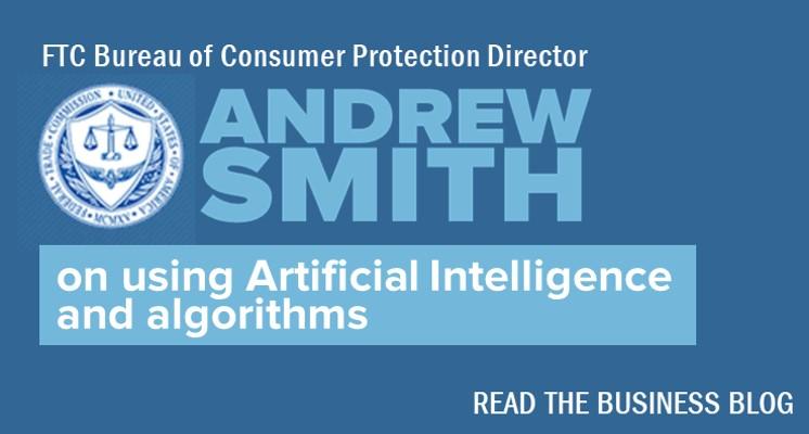 In a new blog post, FTC’s Andrew Smith provides some advice for businesses on the use of artificial intelligence and algorithms. Read more here:  https://go.usa.gov/xvjk6&quo...   #AI   #smallbiz   #bizblog   #datasecurity   #privacy   #tech