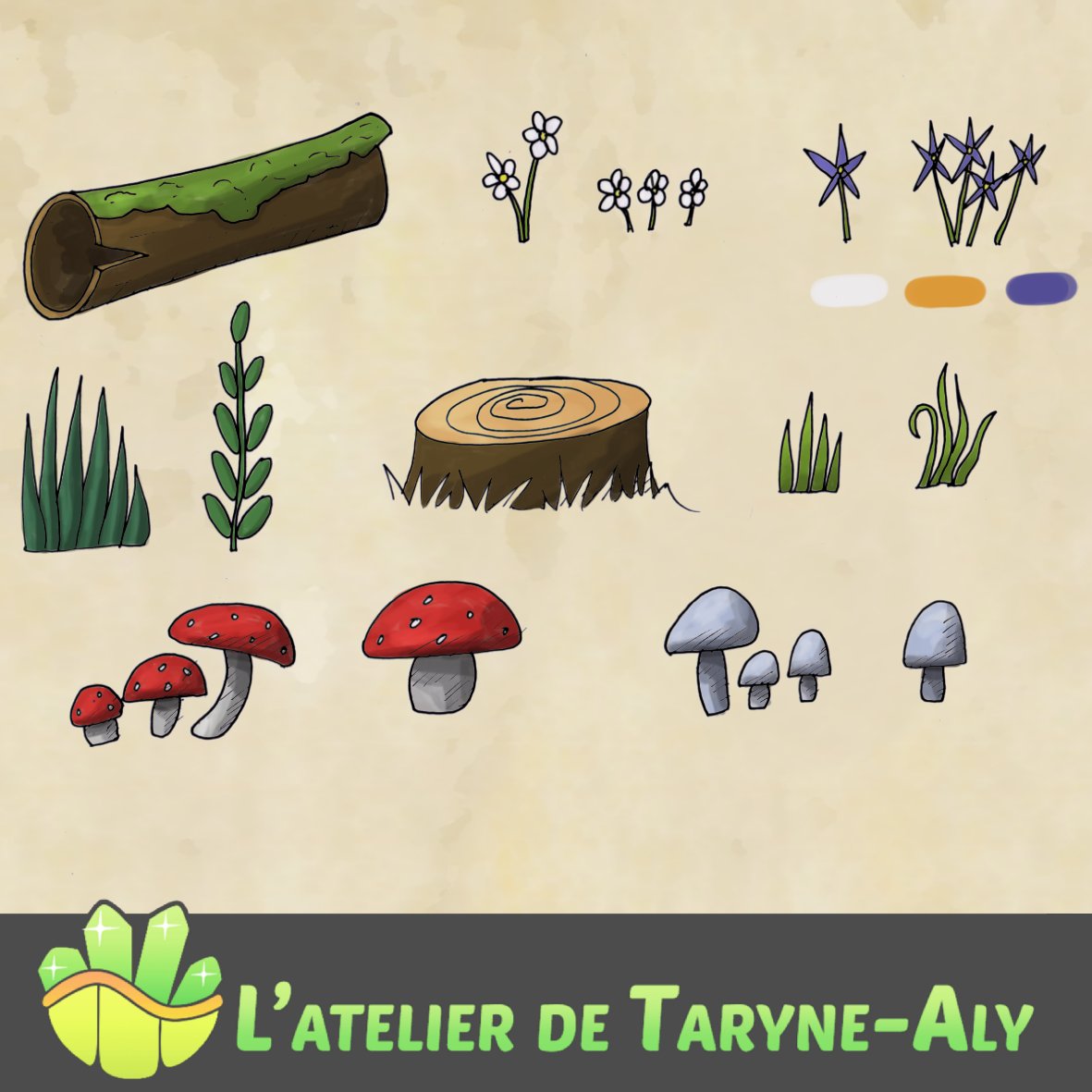 SolenneMarty's tweet photo. 🇨🇵 N°11 : Divers props pour créer une forêt !

🇬🇧 N°11 : Many props for create a forest!

#2dconceptart #krita #projectwip #gameconcept https://t.co/6KqyHXN92V