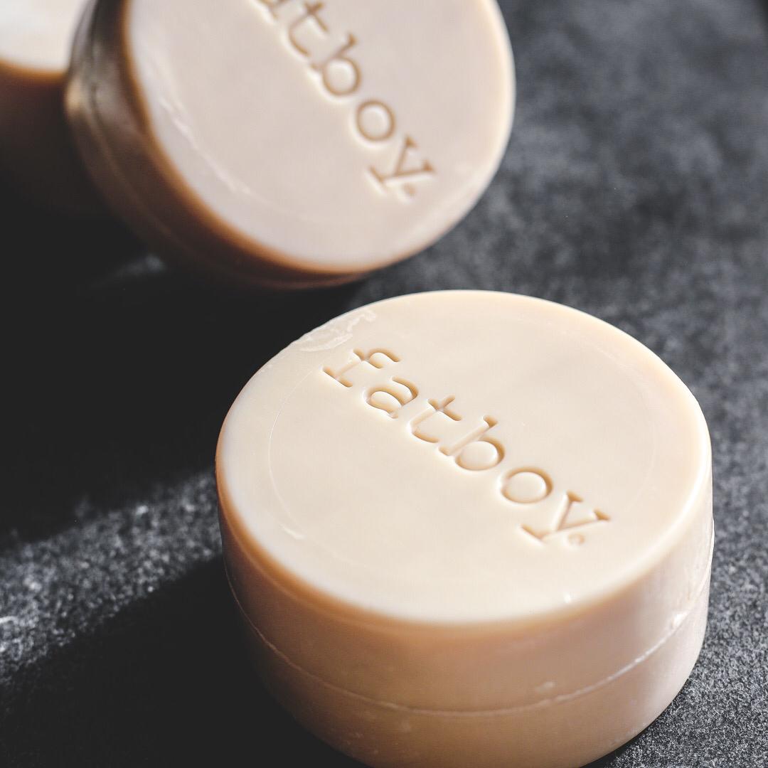 Fatboy Soap | Made with Almond Oil which help to moisturise and reduce skin dryness. 
Get yours free with any purchase over $21 at fatboyhair.com