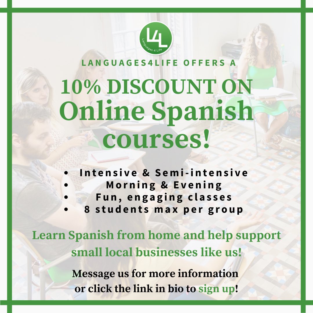 Language4Life's tweet photo. Bored in the house and in the house bored? Sign up for #OnlineSpanishClasses! https://t.co/tXnUKJQ275