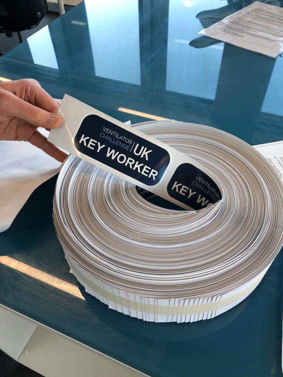 Bumper stickers for the hundreds of key workers @AirbusintheUK Broughton and across the country still travelling into work night and day to help produce #ventilators for the #nhs